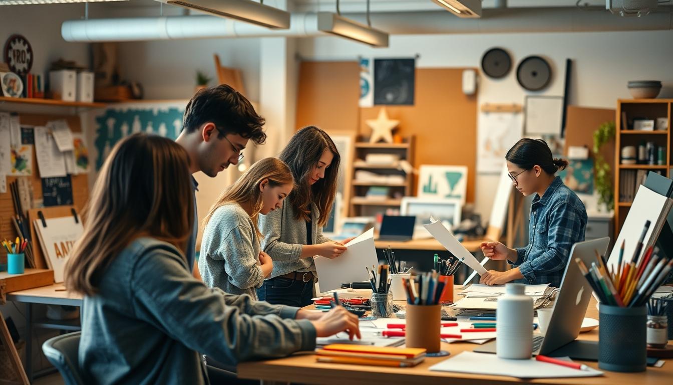 Student using learning strategies while studying