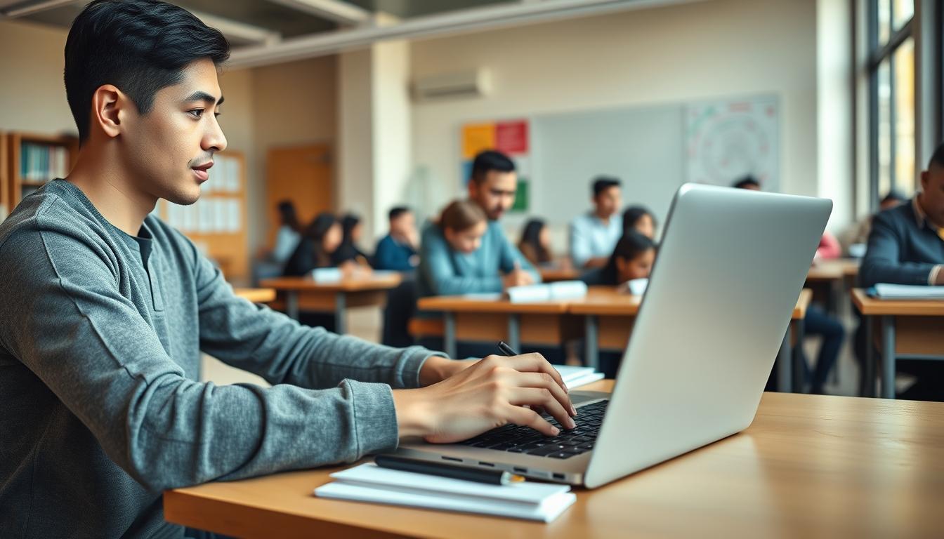 Structured study materials and learning resources on a desk